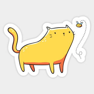 Cat and Bee Sticker